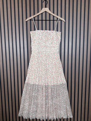 Ai Mi Li Dress Small A Line Minimalist Floral Holiday Prom Dress Spaghetti Strap