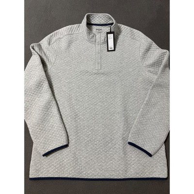 RHONE Gramercy Pullover Quilted Snap Neck Heather Gray Mens XXL NWT