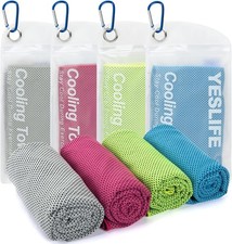 4 Pack Cooling Towels 40"x12" , Gym Sweat Towels, Cooling Neck Wraps, Soft