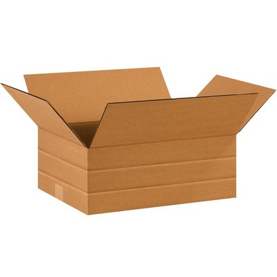 25 Pack of Multi-Depth Corrugated Cardboard Boxes, 16'' L x 12'' W x 6'' H, Kraf...