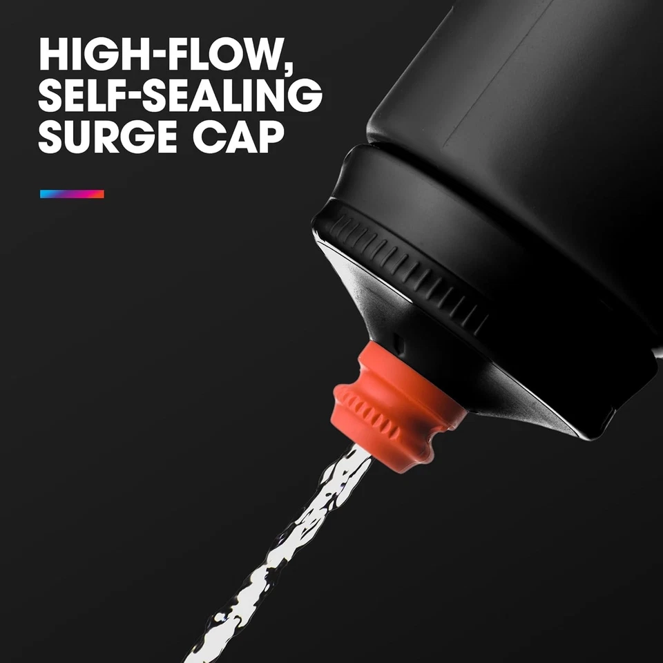 Botella de agua ligera para bicicleta HydraPak Breakaway Surge 20 oz/600 ml, carbón  Foto 4 de 4