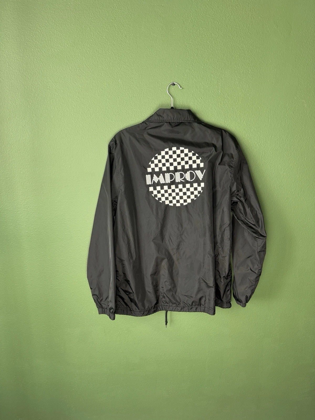 Hollywood Improv Black Windbreaker Coaches Jacket Size Large