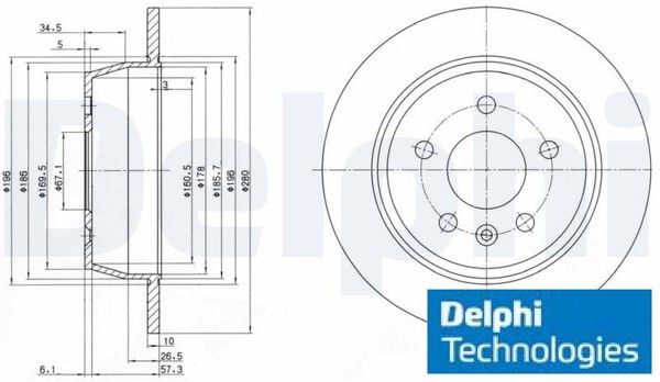2X Bremsscheibe Delphi BG3241 2 Bremsscheiben Hinterachse Hinten-image