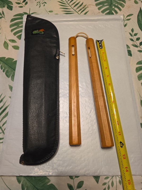 Nunchucks, Wooden Martial Arts Training, Practice Sticks with Cord