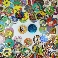Lot of 100 Pogs / Milk Caps + 2 Slammers! 1990s Retro Nostalgia! Mix Unbranded