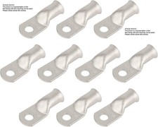 10pcs 2 AWG-5/16 M8 Tinned Copper Ring Terminals Battery Lugs