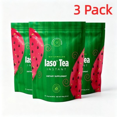 3 Pack Iaso Instant Tea (Watermelon)  Refreshing Flavored Cleansing Tea
