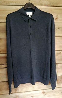 M&S Autograph Long Sleeve Polo Extra Fine Merino Wool Tight Knit - XL Reg - VGC