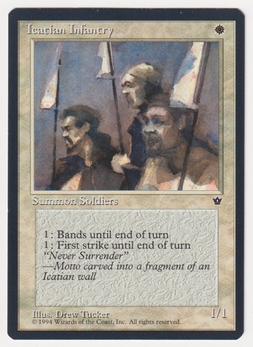 Wyvern Back Icatian Infantry LP Fallen Empires MTG Magic Factory Error Misprint!