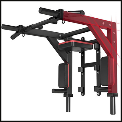 Klimmzugstange Wandmontage 2 in 1 Schwarz Metall bis 500 kg für Home Fitness