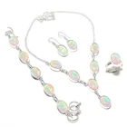 925 Sterling Silver Australian Triplet Opal Gemstone Handmade Jewelry Set