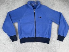 Vintage The North Face Jacket Youth 10 Blue Fleece Bomber Full Zip Made USA