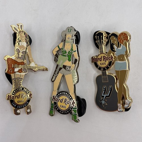 Hard Rock Cafe San Antonio Girl Series Pin Lot Of 3