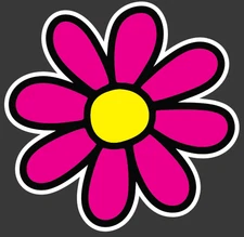 Daisy Vinyl Decal Car Truck Cell Phone Laptop Flower Sticker- Magenta