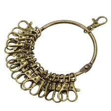 3.4" Dia Key Organizer Keychain 1pcs Key Management Holder with 20 Buckle Bronze