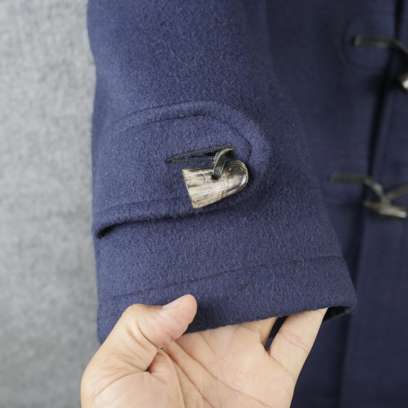 Gloverall Coat Mens 42 Blue Wool Original Duffle Toggle Plaid Lined England - product detail image 4