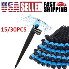 30Pcs Drip Irrigation Emitter 1/4" Garden Drip Watering System 360° Adjustable
