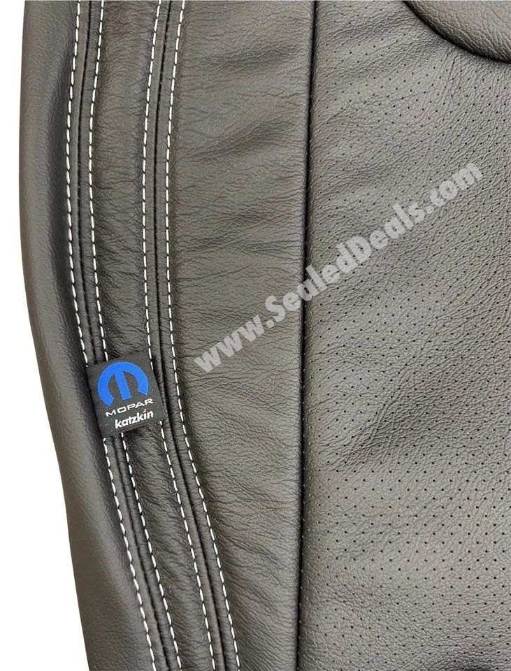 Fundas de asiento de cuero negras para Jeep Wrangler JK 2013-2018 2 puertas con logotipo Sahara Foto 3 de 4