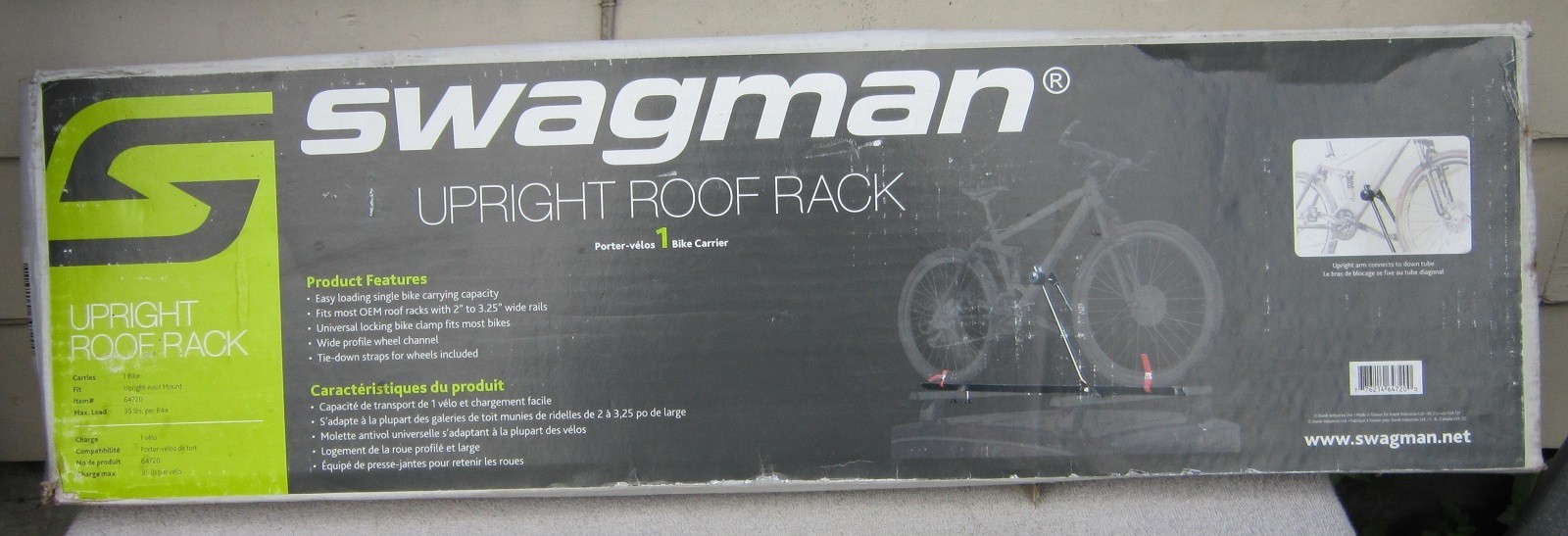 SWAGMAN UPRIGHT ROOF RACK no. 64720 Bike Carrier NEW IN BOX 