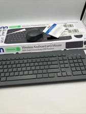 Wireless Keyboard & Mouse Combo, 104 Keys, Optical, USB Nano Receiver,Greystone