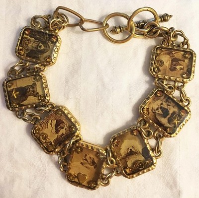 Dog Lovers--OOAK Handmade Photo Collage Bracelet Vintage Style Mixed Metal Jewel