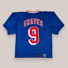 New York Rangers Adam Graves NHL #9 Starter Hockey Blue Jersey Size L/XL 