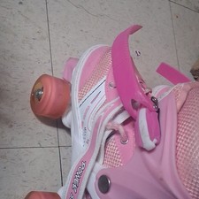 Power Star Pink and White Youth Quad Roller Skates for Girls, Youth Size Skating