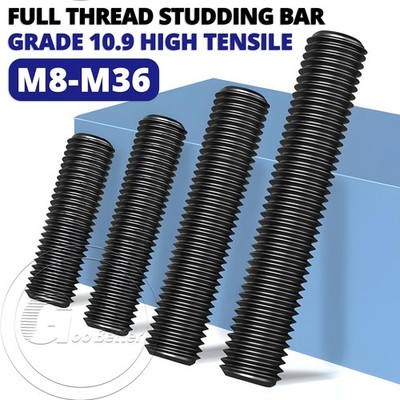 GRADE 10.9 HIGH TENSILE THREADED ROD FULL THREAD STUDDING BAR M8 M10 M12 - M36