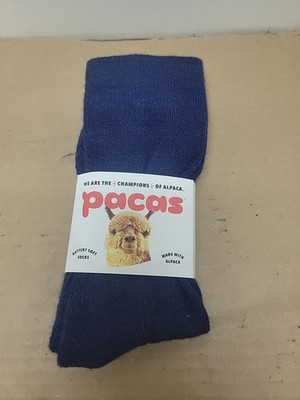 Blue PACAS SOCKS  M/L  Mens CREW SOCKS Thermoregulating Made from Alpaca Hair
