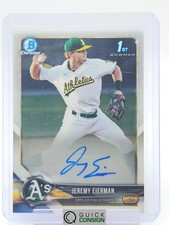 JEREMY EIERMAN 2018 BOWMAN CHROME 1ST ROOKIE RC AUTO ATHLETICS MLB Q0014