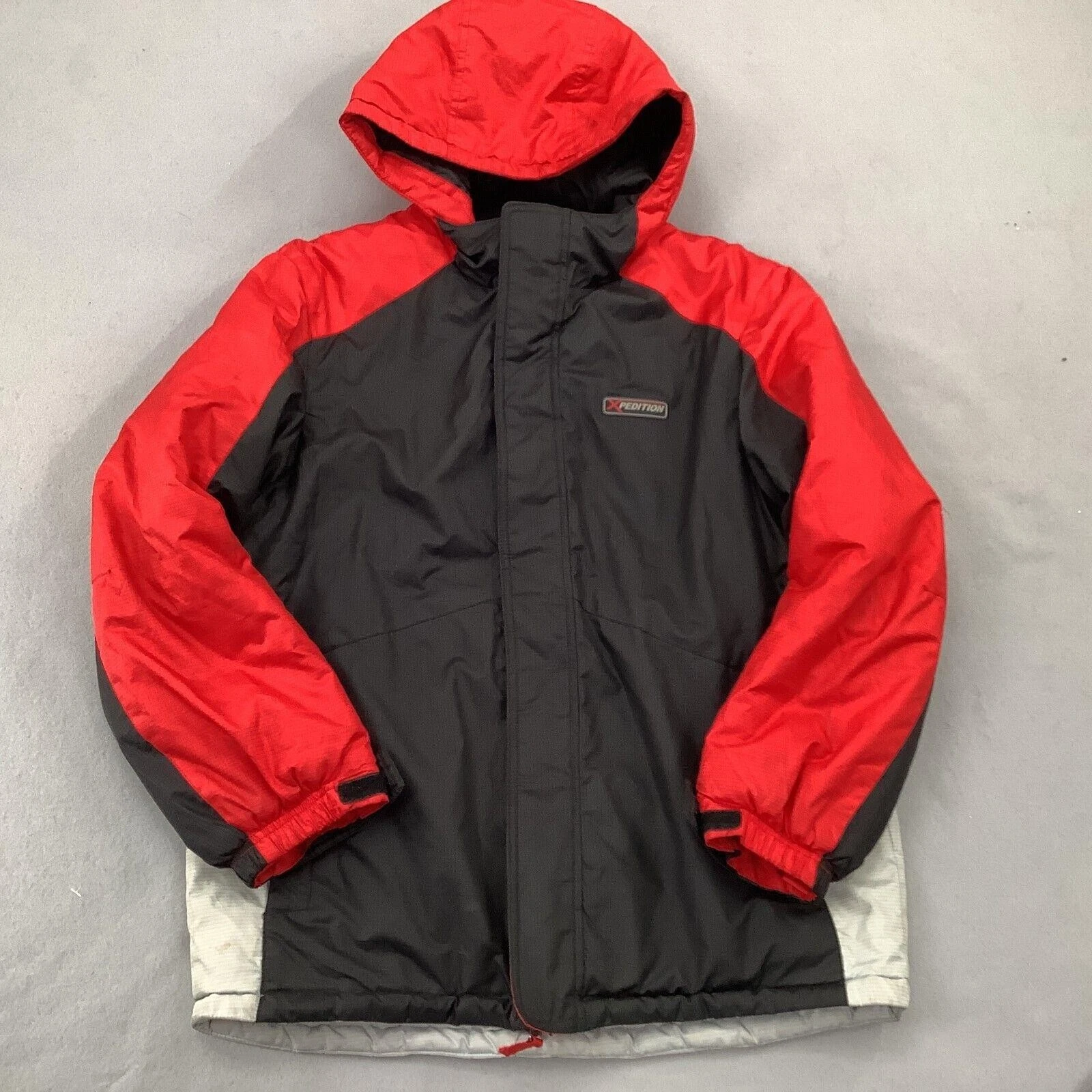 Mountain Xpedition Jacket 14/16 Red Black Hooded Winter Coat Polyester Outdoor