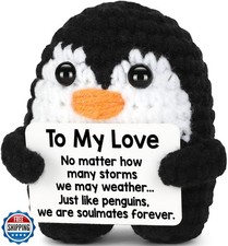 Gifts for Him Her Boyfriend Girlfriend, To My Love Handmade Crochet Penguin P