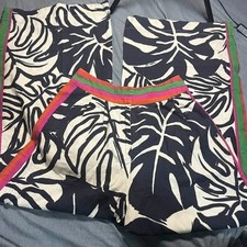 Farm Rio for Anthropologie Monstera Print Wide Leg Pants Size S Petite