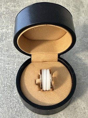 B.Zero1 4-BAND-RING, 18 Karat Pinkgold, Weiß Keramik-10.56g