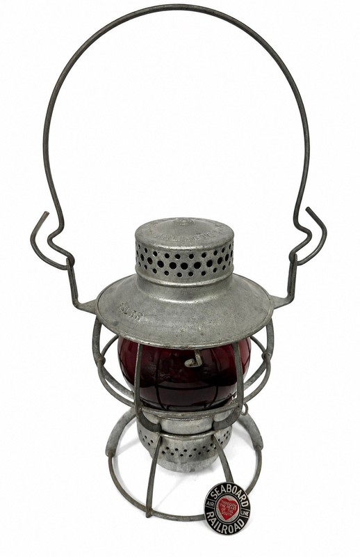 Dressel Arlington NJ SALRR Railroad Kerosene Lantern Red Globe 9" Train Lamp