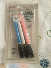 Chalk Marking Pencils with Brush Easers by Penn 3 Pack NOS NIP Style No. 2009