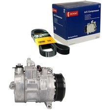 DENSO Klimakompressor + CONTI 6PK2445 für MERCEDES-BENZ E S211 CLS C219 W211