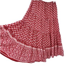 Cottage Country Midi Skirt Womens S Boho Tier Prairie Americana Fesitval Cowgirl