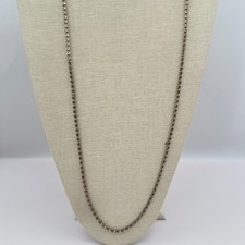 Vintage 90s Silver Tone Clear Glass Tennis Necklace Formal Fashion Jewelry Retro
