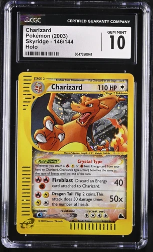 CGC 10 GEM MINT Charizard 2003 Skyridge 146/144 Holo Pokemon Card