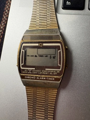Vintage 1980s Timex Q Quartz Watch Chrono Alarm Dead Battery