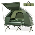 Goplus 1-Person Portable Pop-Up Tent/Camping Cot Air Mattress Sleeping Bag
