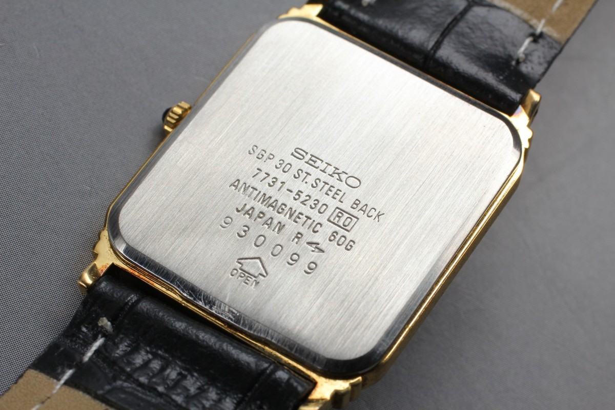SEIKO ドルチェ Dolce 7731-5230 New Battery Vintage SEIKO Dolce 7731-5230 Gold Dial Square