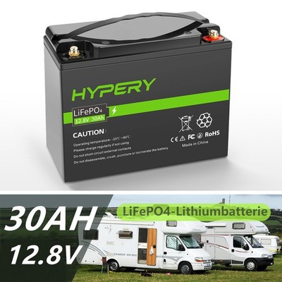 Lithium Batterie 30AH 12V LiFePO4 Akku BMS Solar Eisen Phosphat Wohnmobil Marine