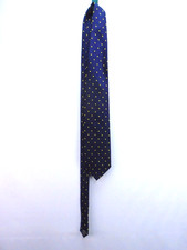 Hugo Boss Silk Classic Neck Tie Made In Italy Blue/Gold Dots