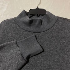 RBX Active Womens Mock Neck Fleece Pullover Sweatshirt Charcoal Heather Grey XL