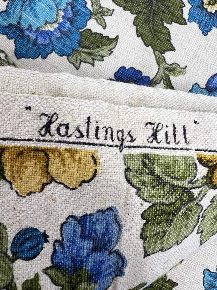 Waverly Fabric Hastings Hill Upholstery 1.33 yards 46" Wide Floral Blue Gold VTG - Image 4 of 4