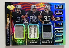 2020 Illusions Marcus Allen Josh Jacobs Bowden 20/25 Lineage Jersey Laundry Tag