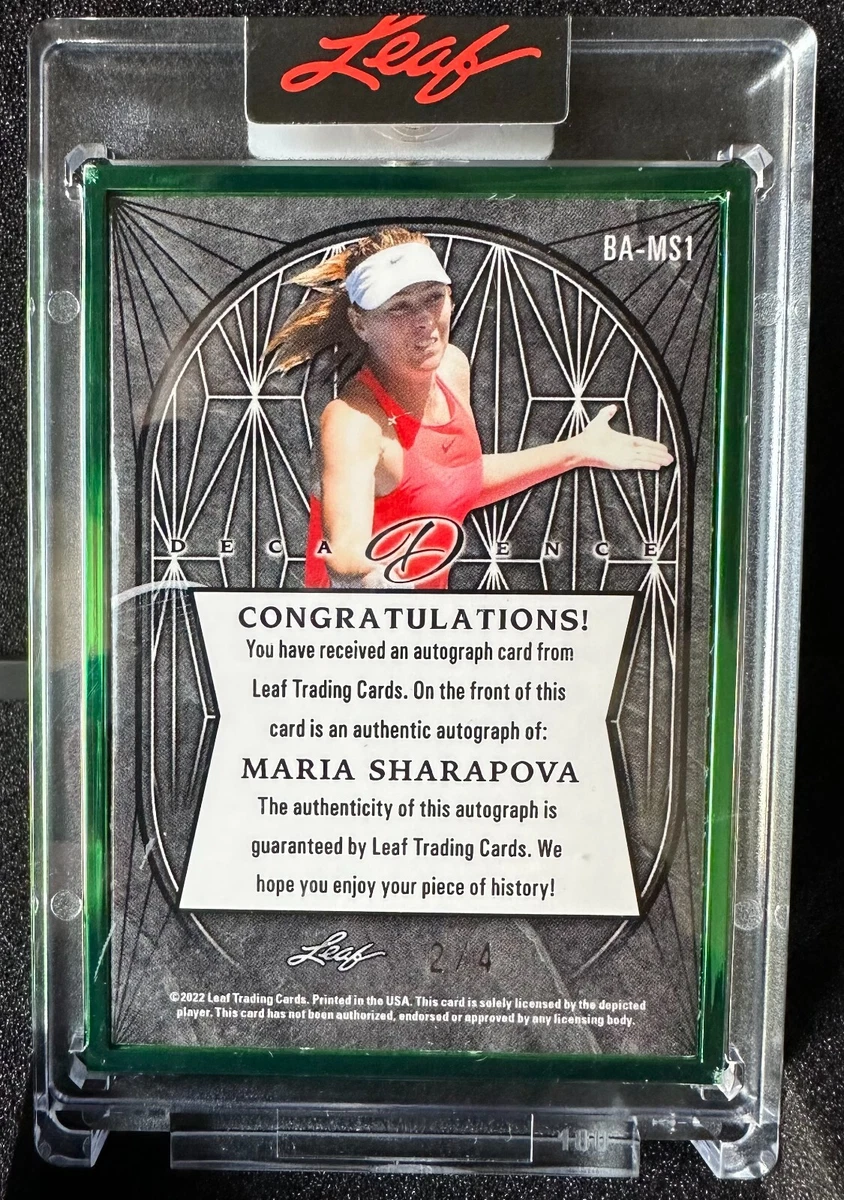 GREEN! Maria Sharapova 2022 Leaf Decadence Emerald Metal Framed Auto SSP /4