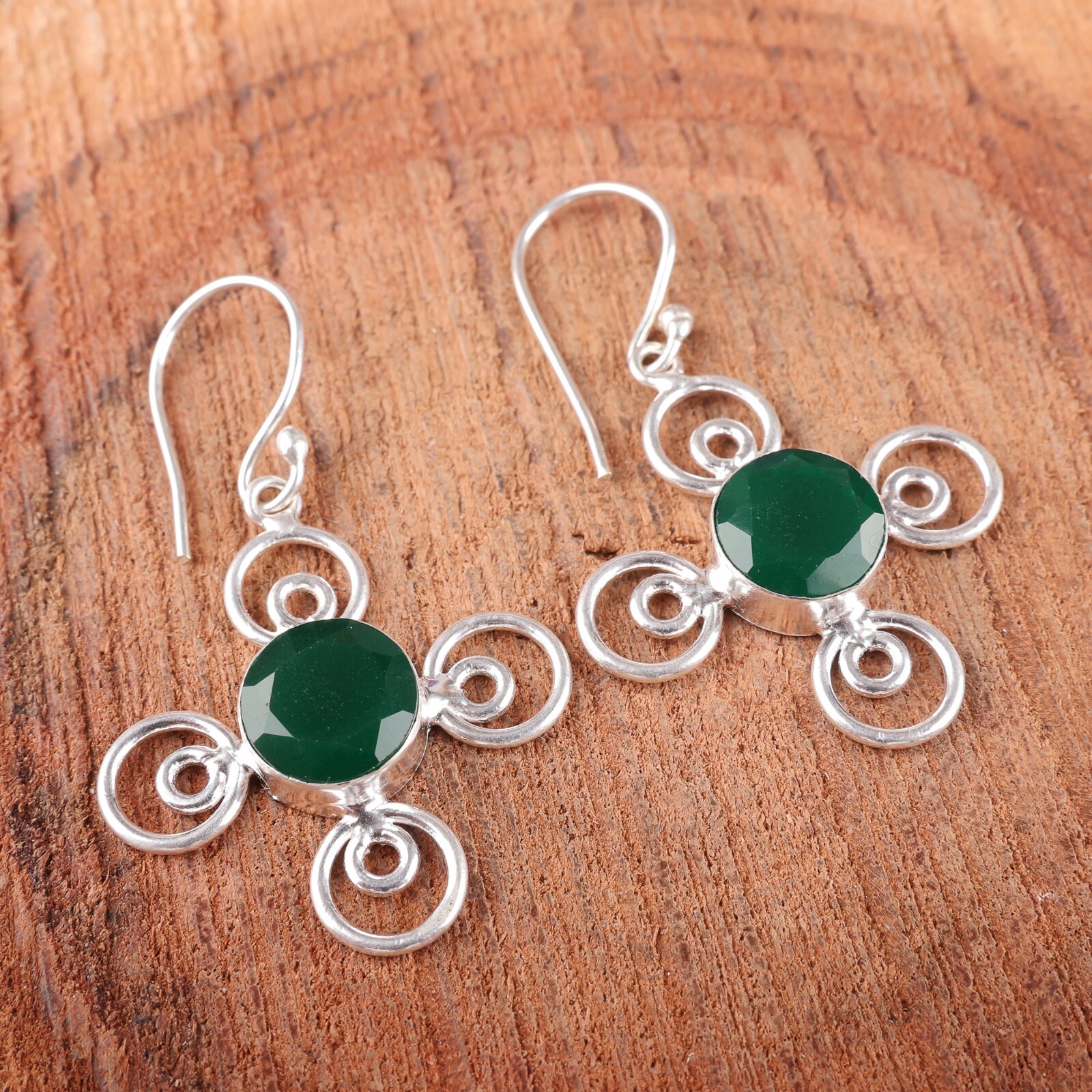 Green Onyx Gemstone 925 Sterling Silver Earring Handmade jewelry Earring Gift
